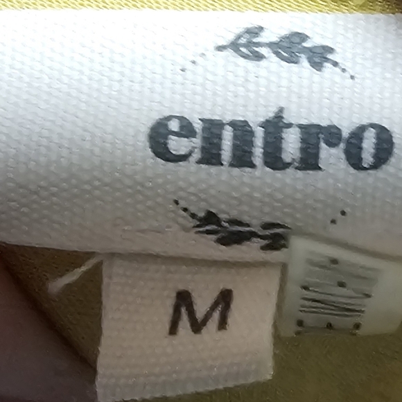 Entro Butter Yellow Red Boho Loose Lined Tunic Midi Dress Embroidered Vacation - Picture 6 of 8